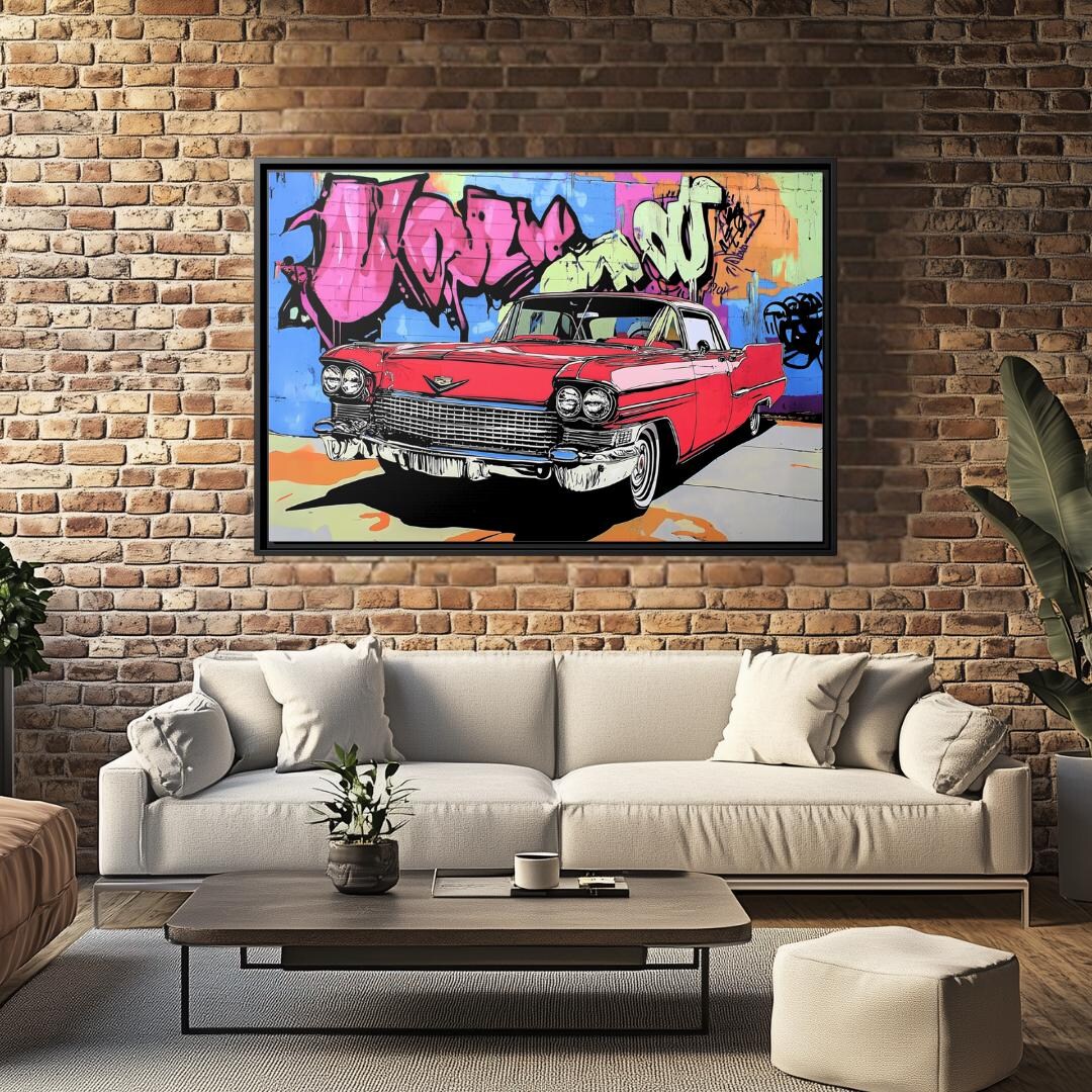 Retro Car Pop Art Canvas: Graffiti Wall Decor (digital) - Etsy