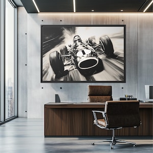 Formula One Car Wall Art – Vintage Racing Decor for Car Enthusiasts - Gift for Him, Gift for Father, Canvas Retro Vintage Cars