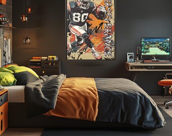 Football Pop Art Canvas: Perseverance, Modern Sports Wall Decor