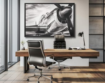 Lienzo con hélice de avión vintage: decoración de pared de aviación