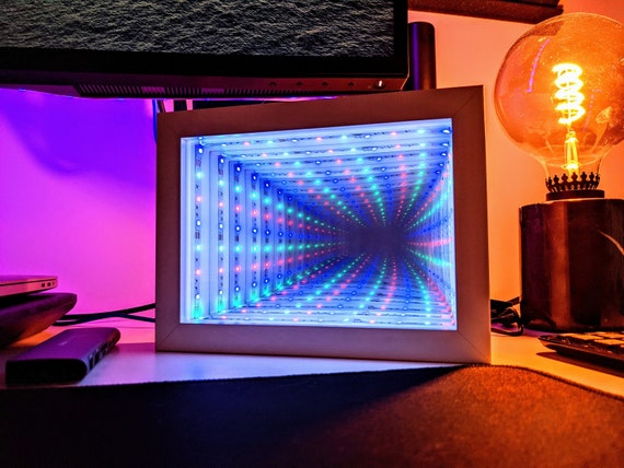 Infinity Mirror 3D Printed LED Desktop Light Box Illusion 