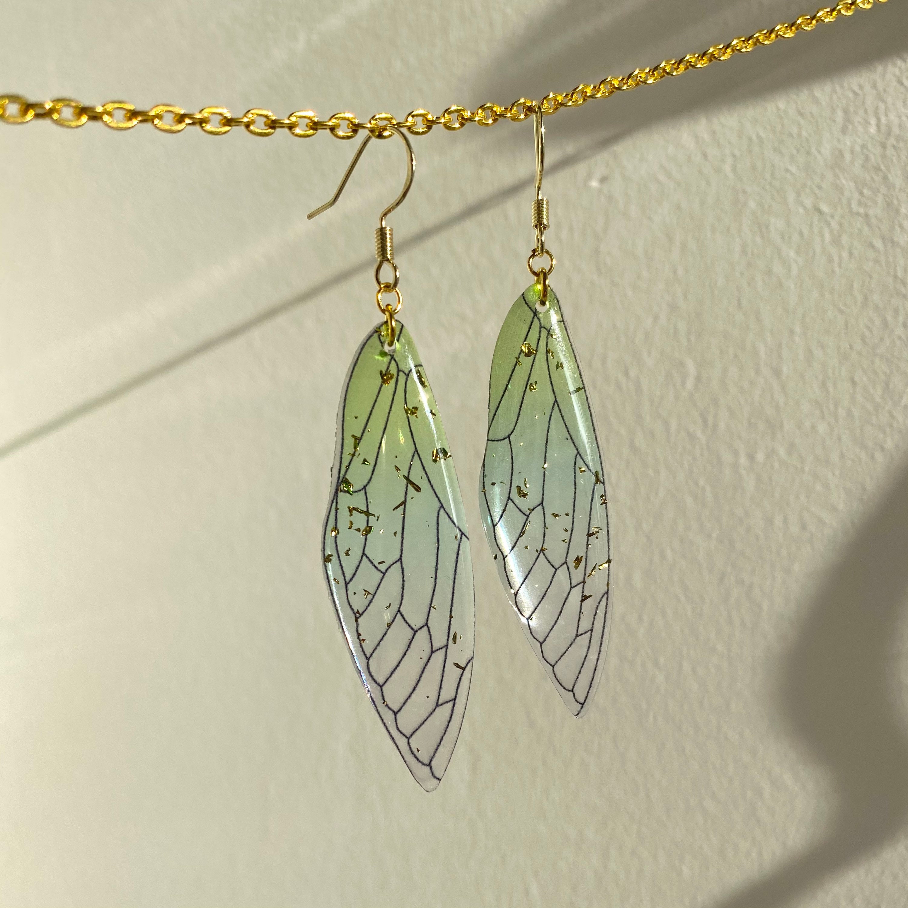 Faye - Dragonfly Wing Earrings (pair)