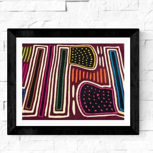 Golf Club Mola, Handmade Textile Art, Unique Panamanian Design, Colorful Wall Decor, Golf-Inspired Gift from Panama, Axe Throwing, Tribal