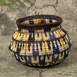 Nightmare Sounds Rainforest Basket – Handmade Tribal Wall Art from Panama, Bold Jungle Boho Decor Bowl, Indigenous Woven Accent Piece