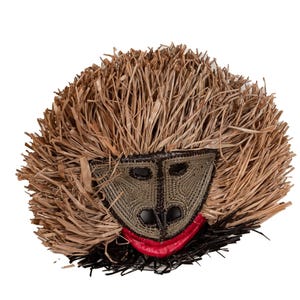 Snub Nosed Monkey Mask, Embera Tribal Wall Art, Handwoven Natural Fiber Face, Jungle Animal Decor, Ethical Indigenous Craft, Rainforest