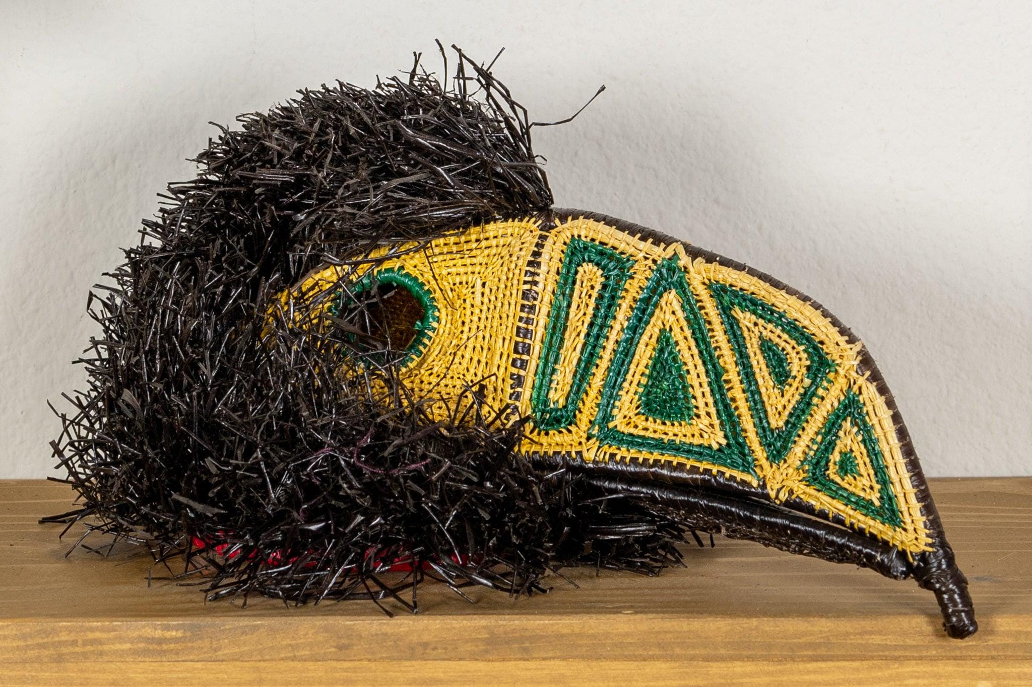 This item is a traditional Panamanian indigenous woven bird mask, Panamanian ceremonial bird mask by Ethic & Tropic | SCP main image 2