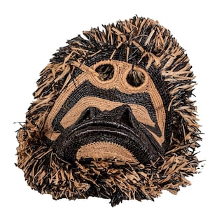 Spider Monkey Mask, Embera Tribal Wall Art, Handwoven Natural Fiber Face, Jungle Animal Decor, Panama Indigenous Craft, Rainforest Spirit