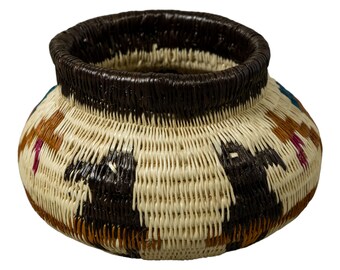 Black Brown And White Bird Rainforest Basket