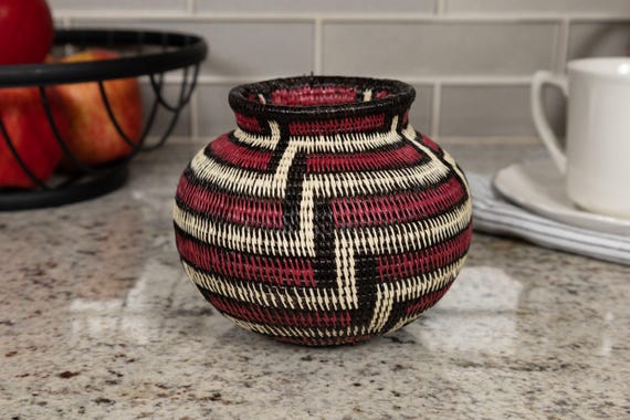 Kleine geflochtene Körbe, mehrfarbiger geflochtener Korb, Korb-Wanddekor, handgewebter Naturkorb, Dekorkorb, Aufbewahrungskorb, Boho-Körbe