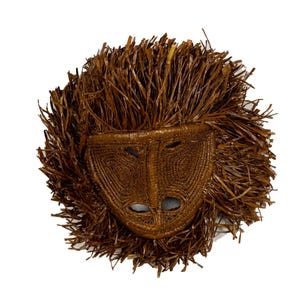 Colombian Red Howler Monkey Mask, Embera Tribal Wall Art, Handwoven Natural Fiber Face Jungle Animal Decor, Ethical Indigenous Craft, Panama