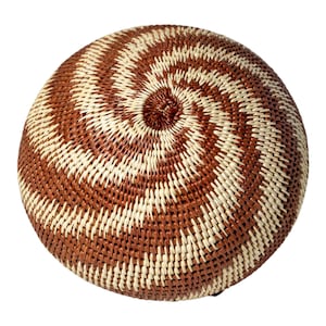 Panama Rainforest Basket, Pinwheel Swirl, Handwoven Wounaan Embera Open Vessel, Original Folk Art, Darien, Natural Fiber Artwork