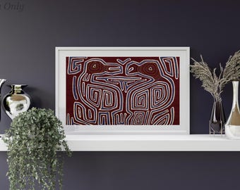 Squabble Bird Mola, Handmade Textile Art, Unique Panamanian Design, Colorful Wall Decor, Bird-Inspired Gift for Art Lovers, Boho Tribal