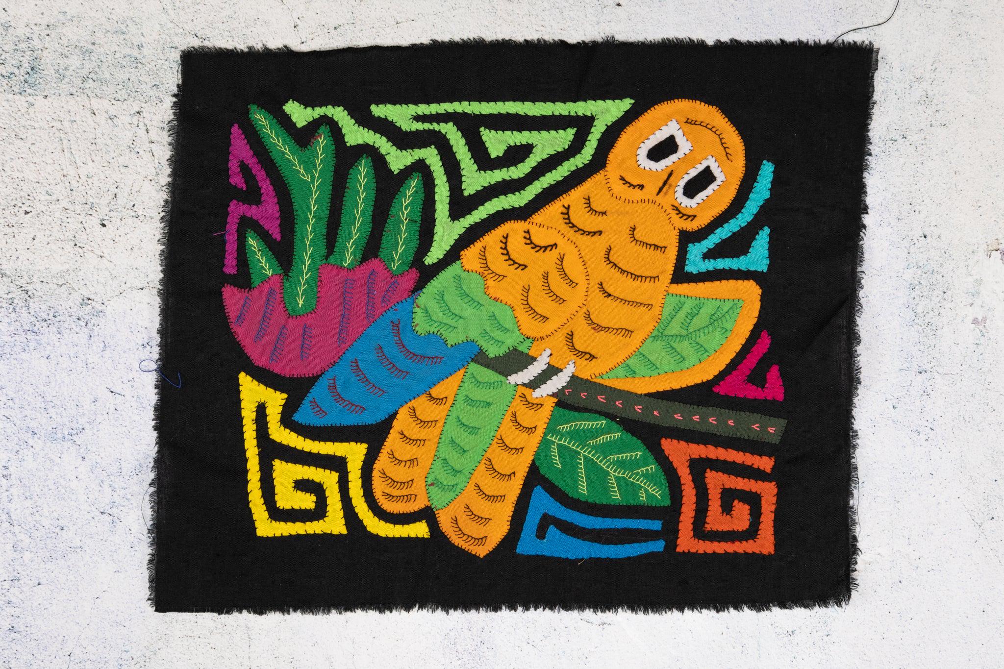 Spectacled Owl Guna Mola Panama Reverse Applique Handmade Cotton
