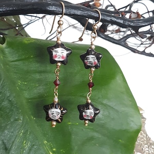 Charming Little Stars with Faces on Gold Filled Wires