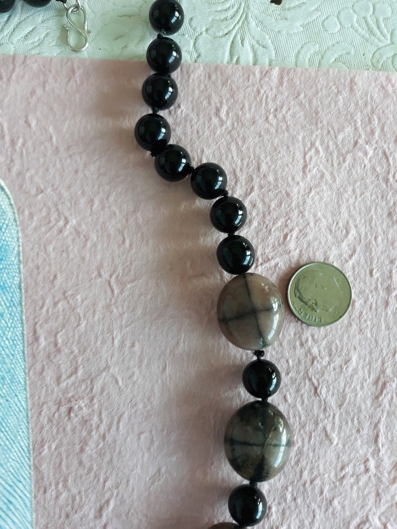 Classic Onyx and Art Beads with Sterling Silver Clasp
