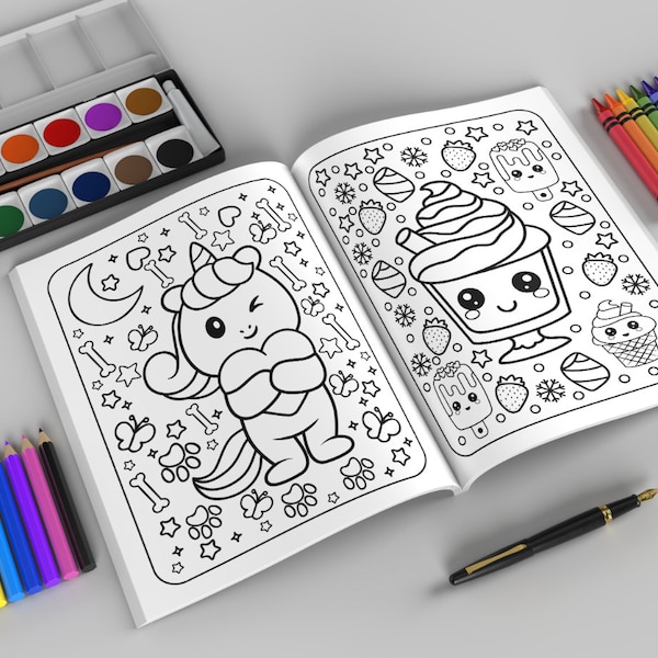 Cute Kawaii Coloring Book Printable For Kids 2023