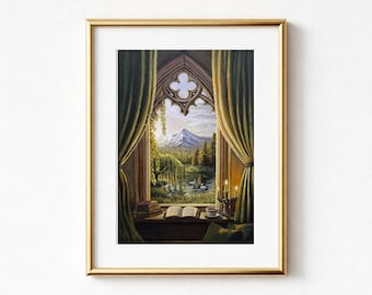 Sleeping Willows Terrasen Inspired Window View Print | Throne of Glass, Bookish, Fantasy Art