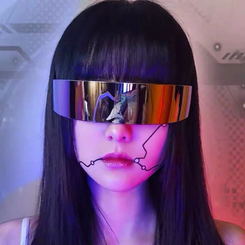 Cyber Future Glasses Cyberpunk Cosplay Future Look Visor image 1