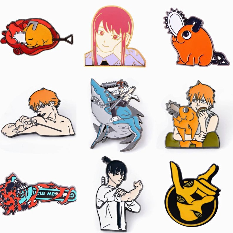 Chainsaw Man Pins Anime Pins Manga Zinc Pins Cartoon Pins Etsy