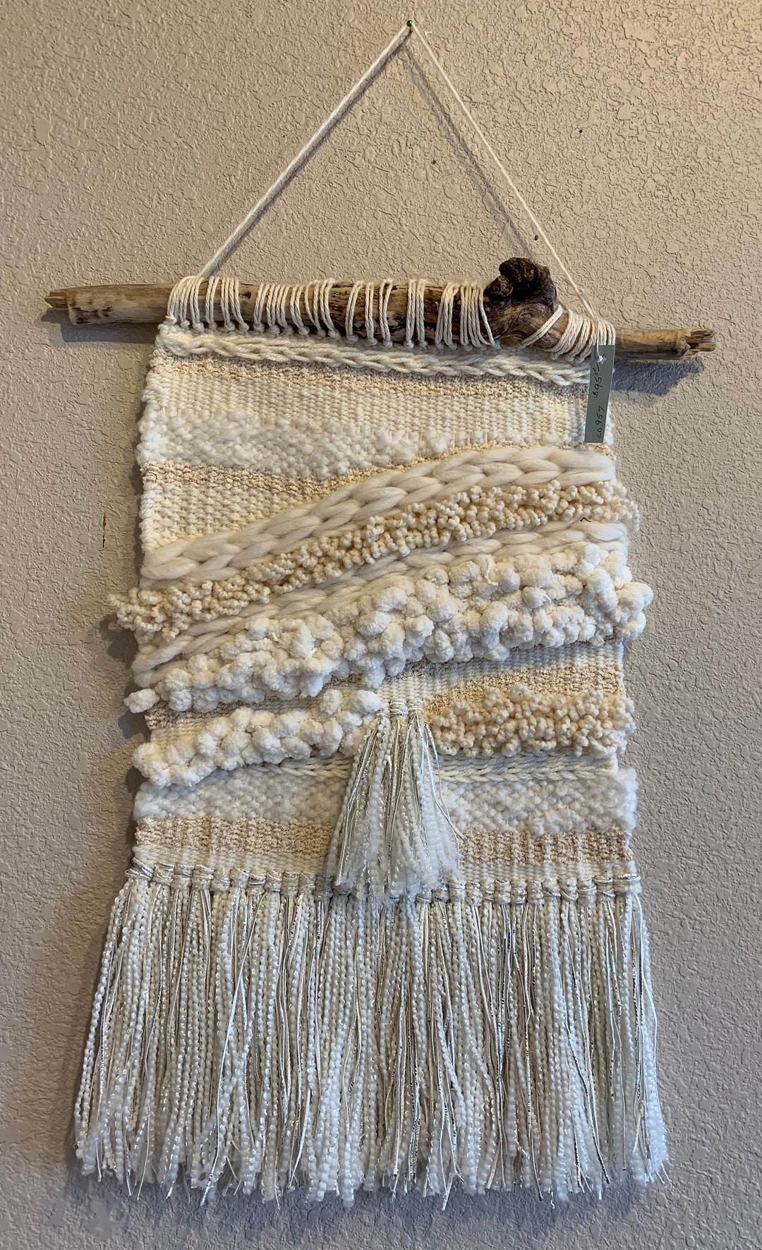 Shades of White Woven Wall Hanging Etsy