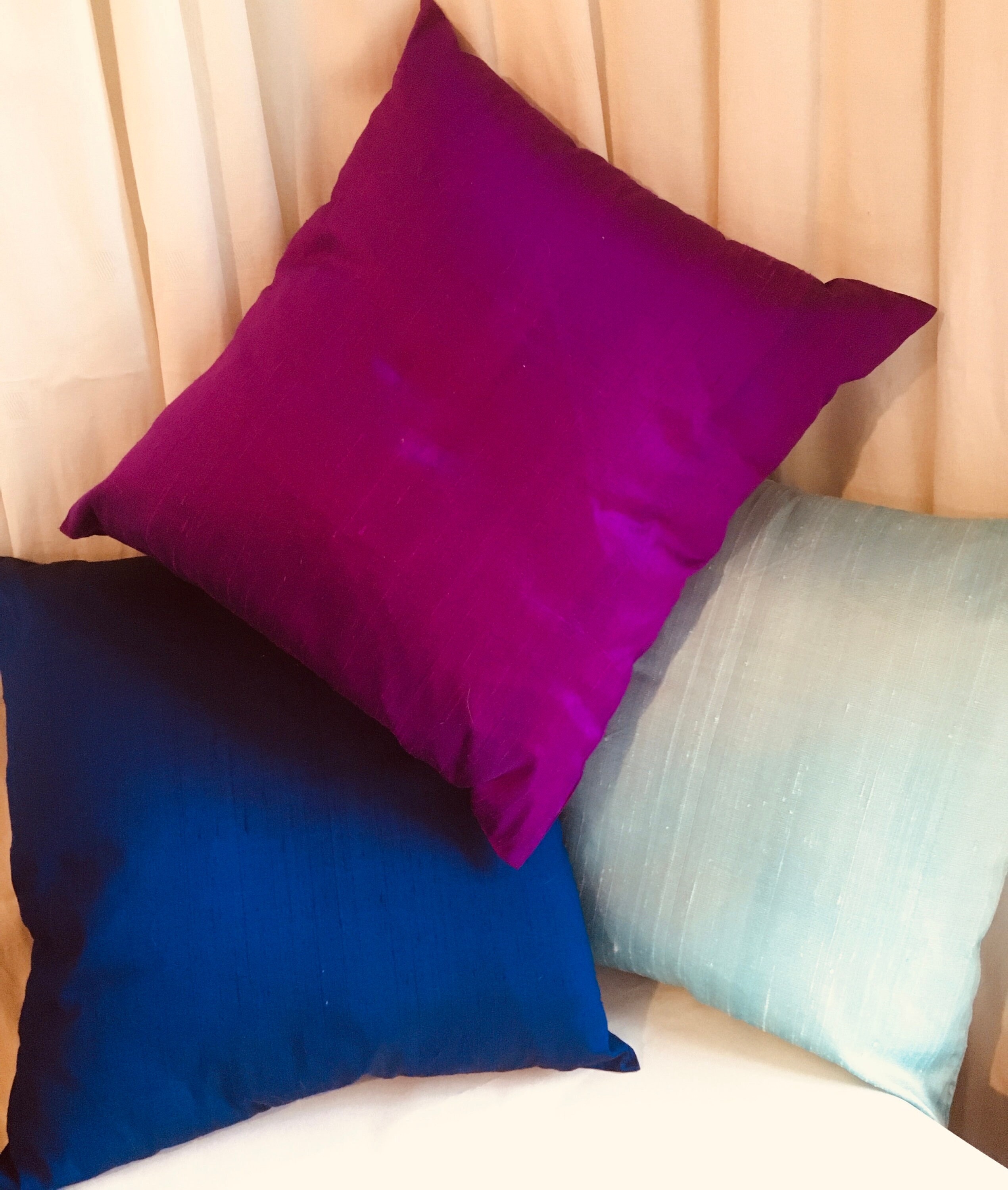 Silk Cushion covers. Approx 42cm x 42cm. 100 Dupion Silk in Etsy