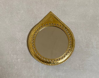 Set of 3 Handmade Brass Mirrors: Small Decorative Wall Decor