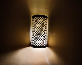 Moroccan Brass Sconce: Traditional Wall Lamp Decor