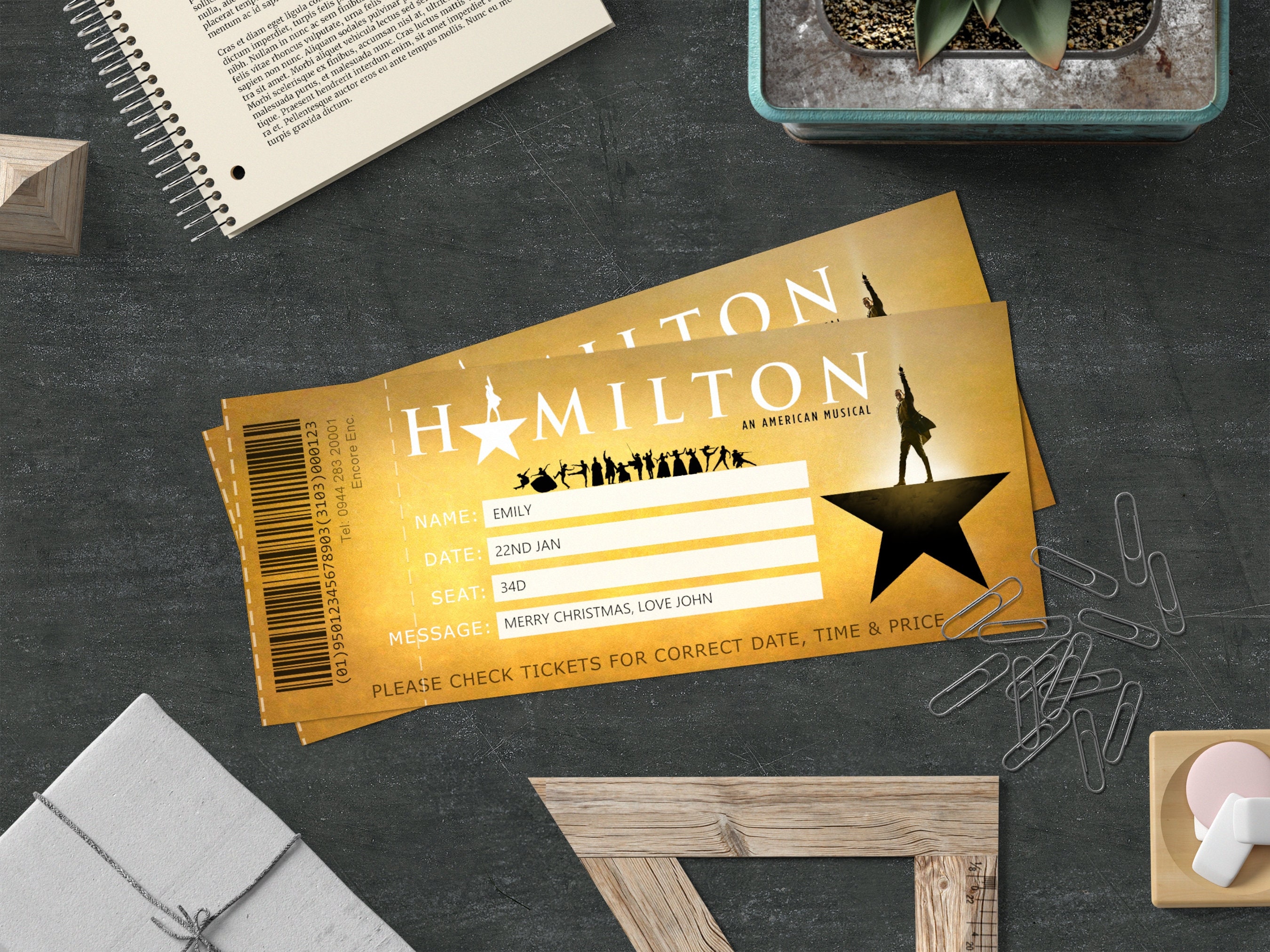 Printable Hamilton Broadway Show Gift Reveal | islamiyyat.com