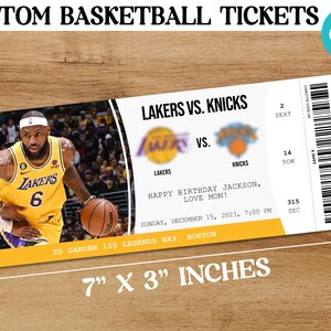 Custom Basketball Tickets, NBA Tickets, Basketball Surprise Ticket ...