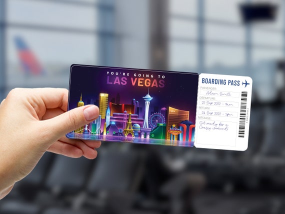 LAS VEGAS Printable Boarding Pass Vegas Travel Trip - Etsy