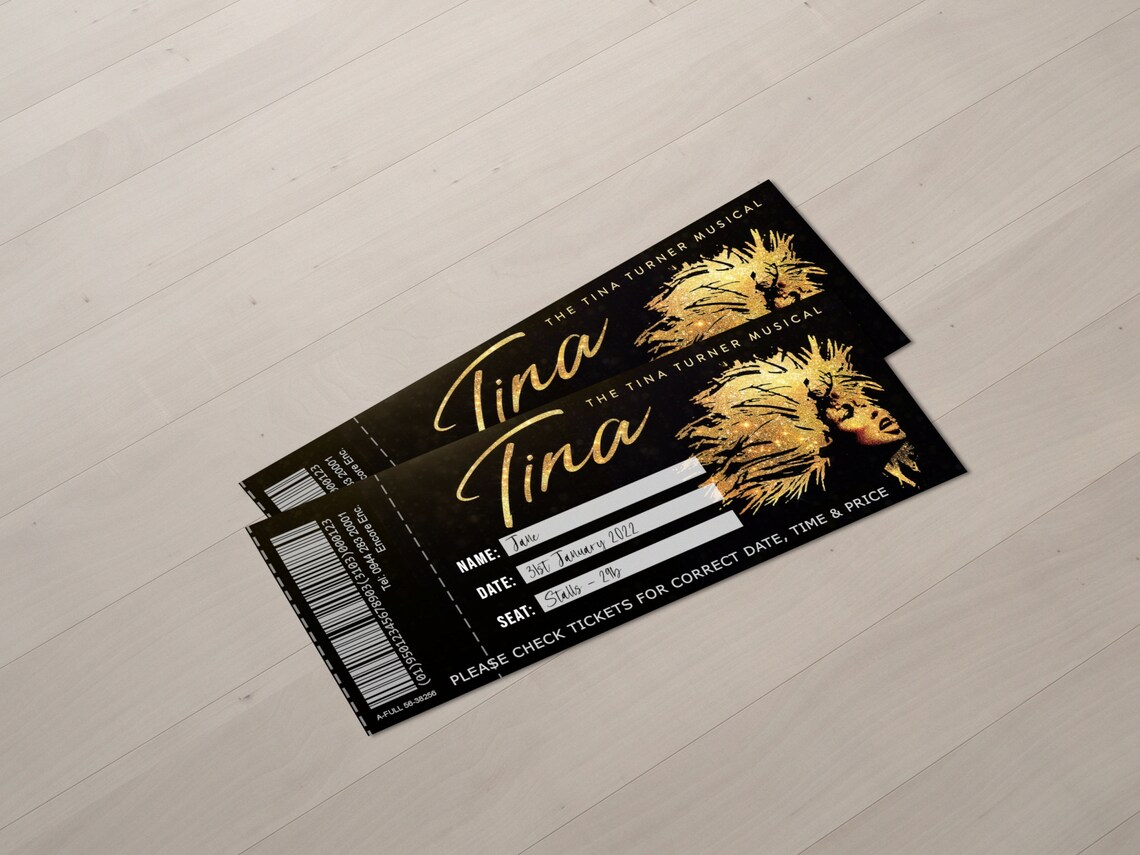 TINA the TINA TURNER Musical Ticket Printable Broadway West Etsy