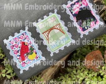 Blank Stamp Embroidery File – Appliqué Design – Customizable Digital Embroidery