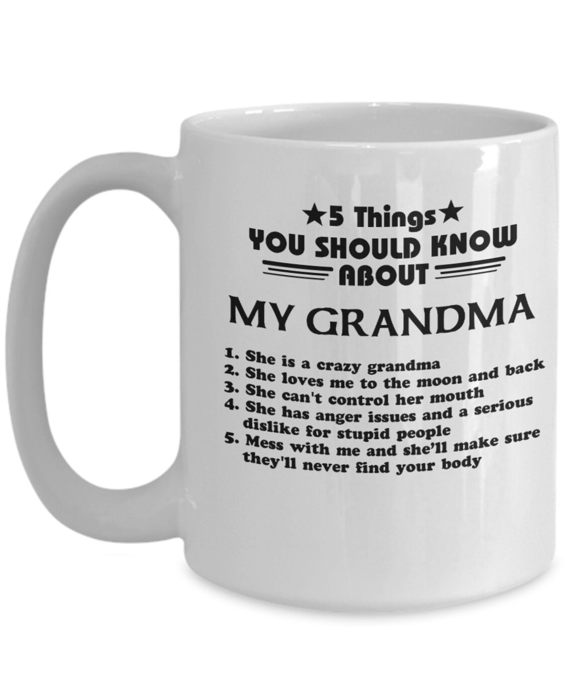 Funny Grandma Mug Gift for Grandkids 5 Things You Should Know Etsy UK
