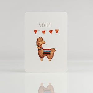 Geburtstagskarte - Alles Liebe Lama