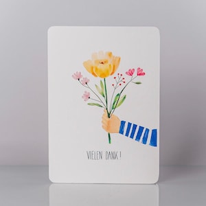 Danke Postkarte mit Blumenstrauß