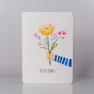 Danke Postkarte mit Blumenstrauß