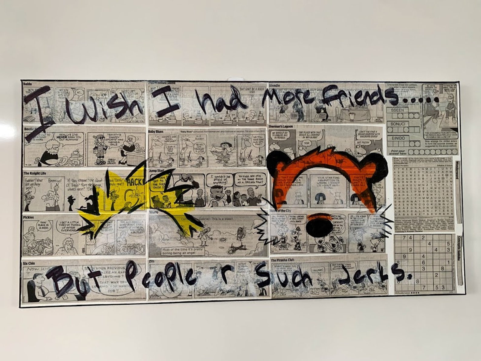 Calvin and Hobbes Painting | Etsy