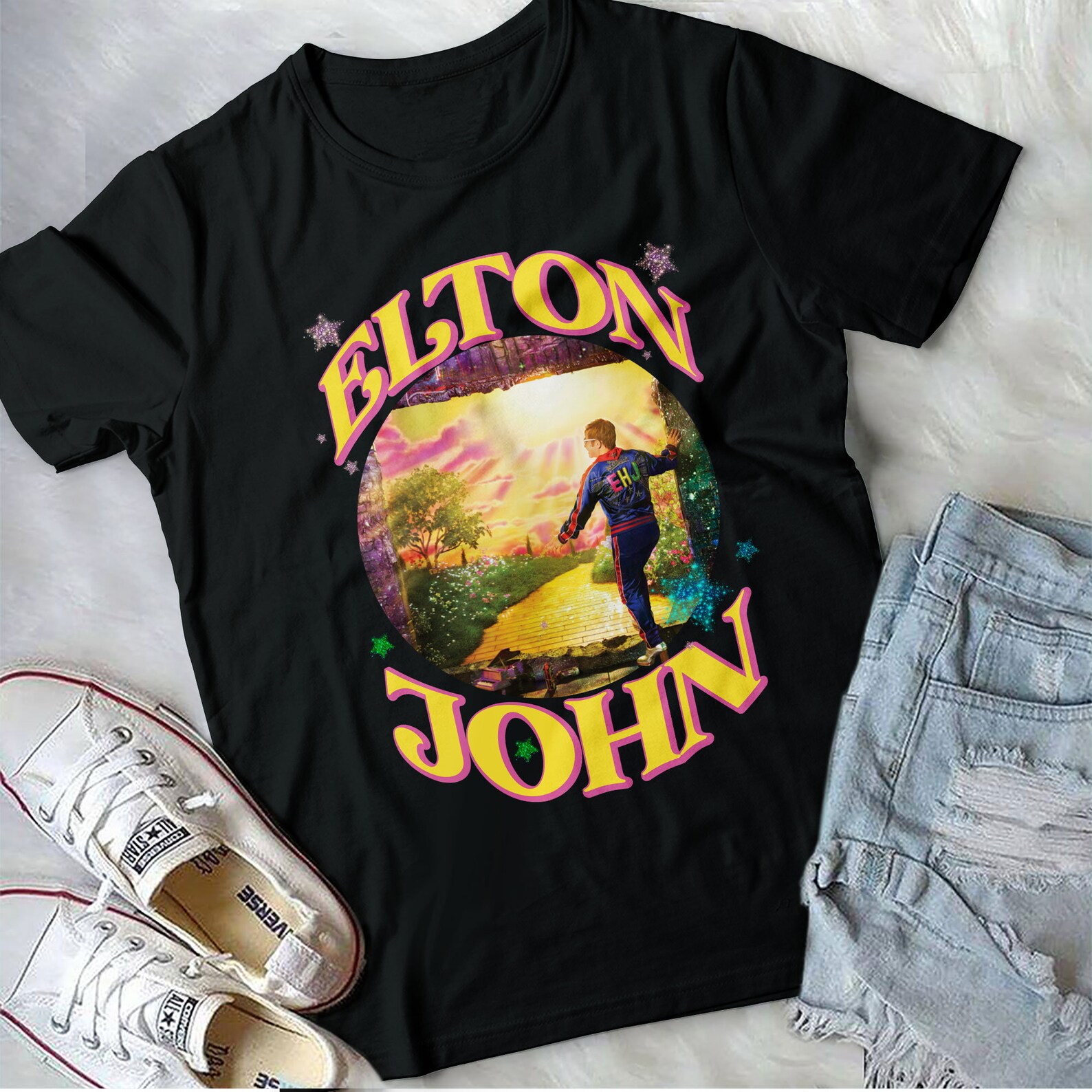 Elton John T-Shirt Elton John Goodbye Yellow Brick Road Shirt | Etsy