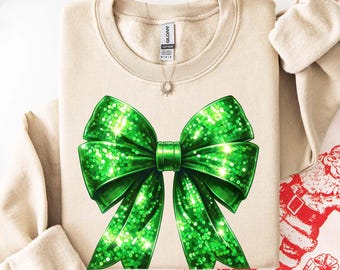 Weihnachtsschleife PNG, Pailletten Weihnachten Png, Kokette Weihnachten Png, Grüne Schleife Png, Preppy Weihnachten Png, Frohe Weihnachten Schleife Png, Frohe Schleife Png