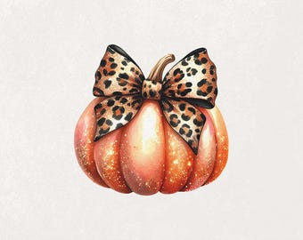 Leopard Kürbis Png, Glitter Kürbis Sublimation, Herbst Kürbis Clipart, Süßer Halloween Kürbis Png, Tierdruck Herbst Design, Herbst Bogen Png