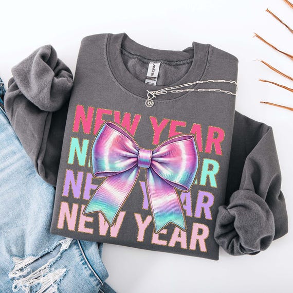 Happy New Year PNG, New Years Png, Happy New Year 2027 Png, New Year 2027 Png, New Year Shirt Png, Preppy Bow Png, New Year Sublimation
