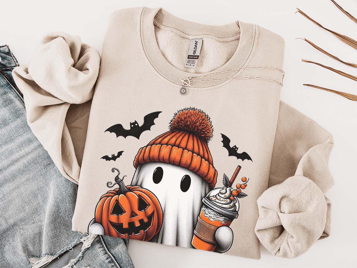Cute Ghost Png, Halloween Ghost With Pumpkin Png, Fall Ghost Clipart ...
