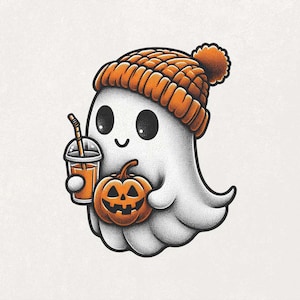 Cute Ghost PNG Halloween Png Fall PNG Ghost Pumpkin Png Ghost Clipart Fall Designs Ghost Halloween Graphics Transparent PNG Digital Download