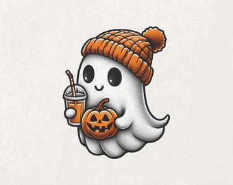 Niedlicher Geist PNG Halloween Png Herbst PNG Geist Kürbis Png Clipart Herbst Designs Geist Halloween Grafiken Transparente PNG Digital Download