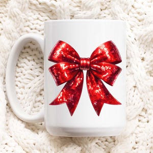 Christmas Bow PNG, Sequin Christmas Png, Coquette Christmas Png, Red Bow Png, Preppy Christmas Png, Merry Christmas Bow Png, Cheer Bow Png