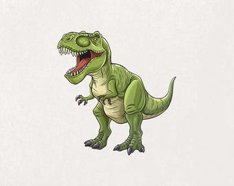 Dinosaurier PNG T-Rex Png Niedlicher Dinosaurier Clipart Aufkleber PNG Kinder Aufkleber Grüne Dinosaurier Geschenke Niedliche Aufkleber Transparente PNG Digital Download