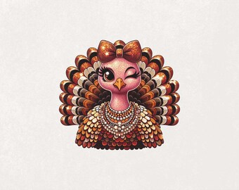 Pailletten Truthahn PNG Kokette Erntedank Png Truthahn PNG Kokette Bogen Png Erntedank Truthahn Erntedank Shirt Design Herbst PNG