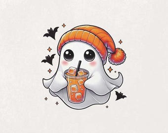 Fantôme mignon PNG Halloween Png Kawaii Sticker Png fantôme Clipart Kawaii fantôme Clipart Halloween Stickers Chauves-souris PNG transparent téléchargement numérique