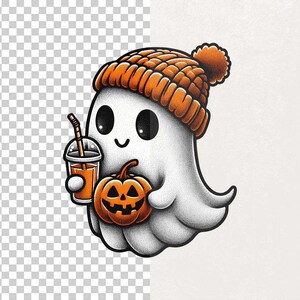 Cute Ghost PNG Halloween Png Fall PNG Ghost Pumpkin Png Ghost Clipart Fall Designs Ghost Halloween Graphics Transparent PNG Digital Download