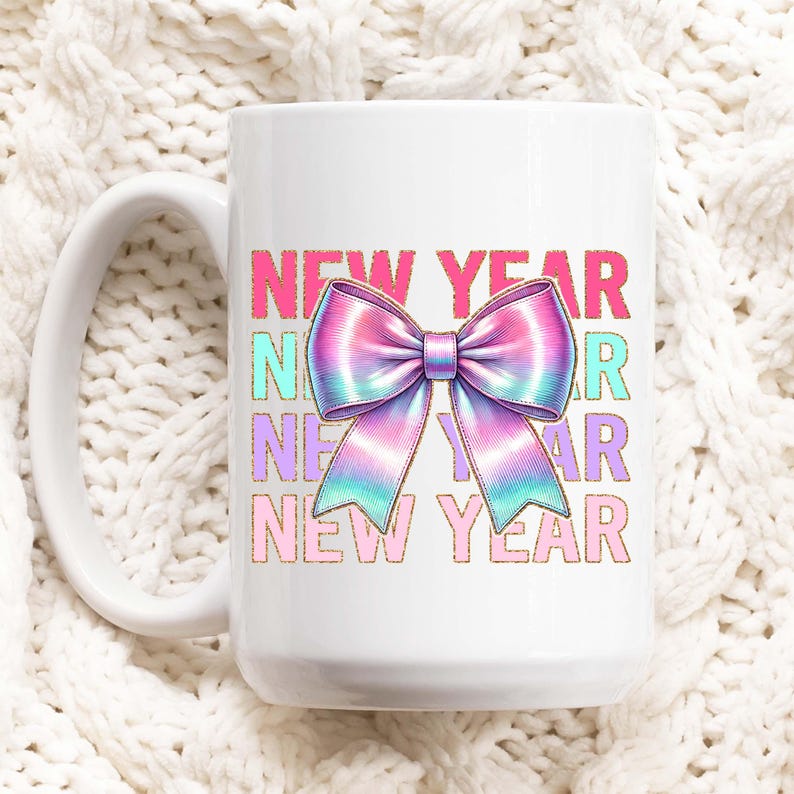 Happy New Year PNG, New Years Png, Happy New Year 2026 Png, New Year 2026 Png, New Year Shirt Png, Preppy Bow Png, New Year Sublimation